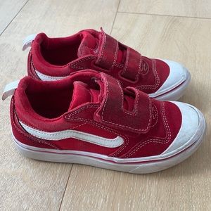 VANS Kids size 13 red suede Velcro strap